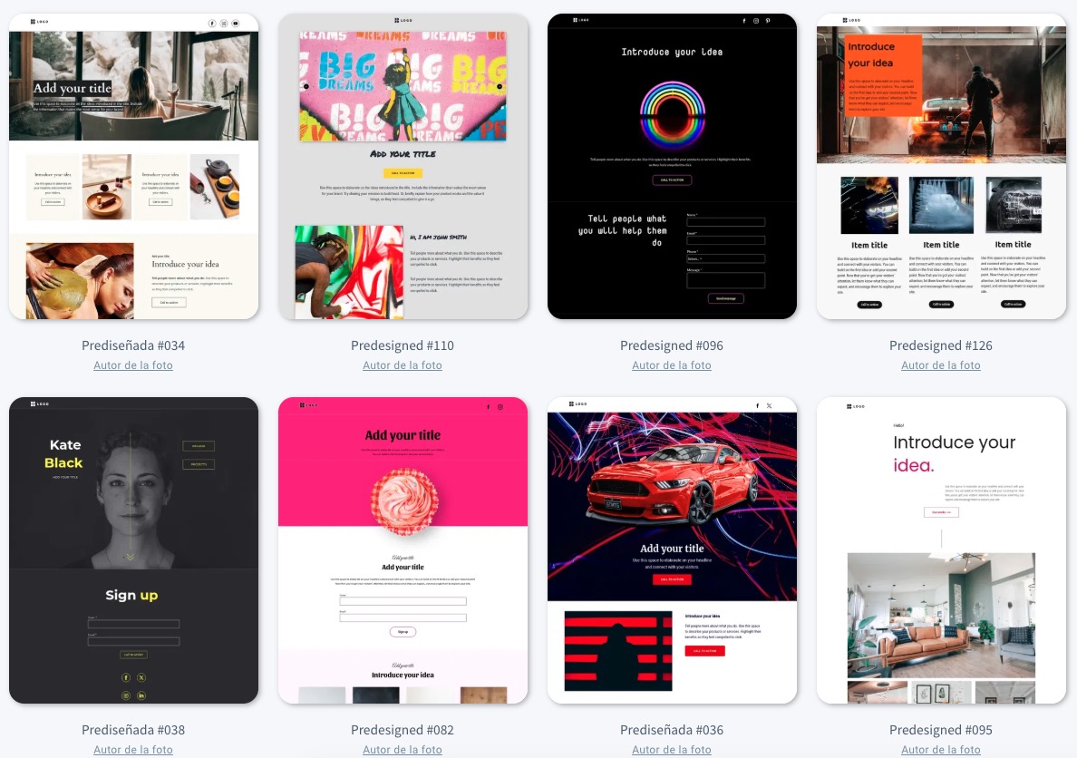 Plantillas de landing page gratuitas disponibles en el Creador de landing pages de GetResponse.