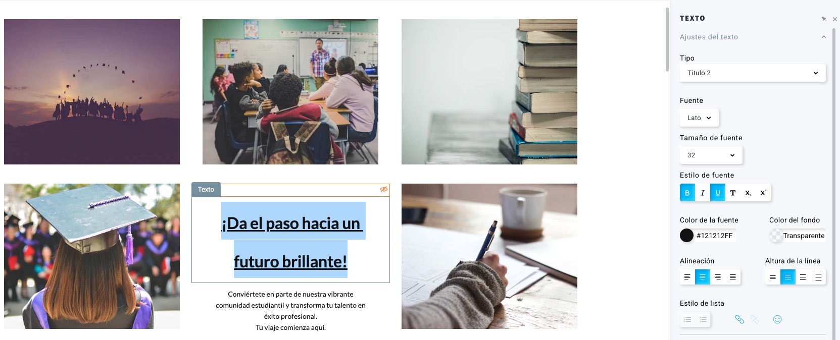 Personaliza tu landing page