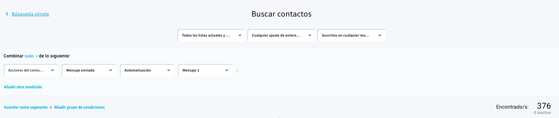 ejemplo de segmentación de correo electrónico gratis
