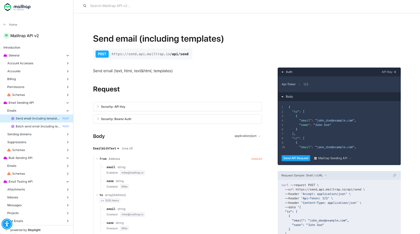 Mailtrap API features dashboard highlighting email template management, contact list administration, webhook configuration, and automated email delivery capabilities for developers building transactional email systems