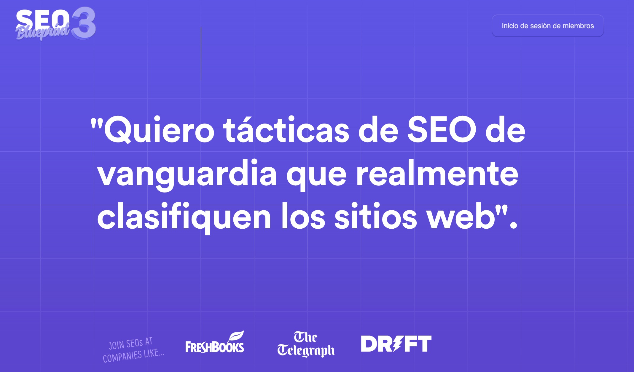 Página de ventas de SEO Blueprint.