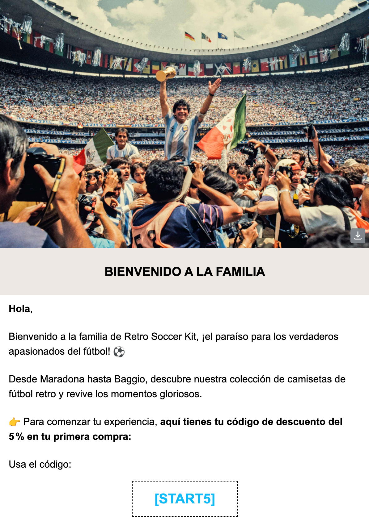 ejemplo de automatización de email de bienvenida