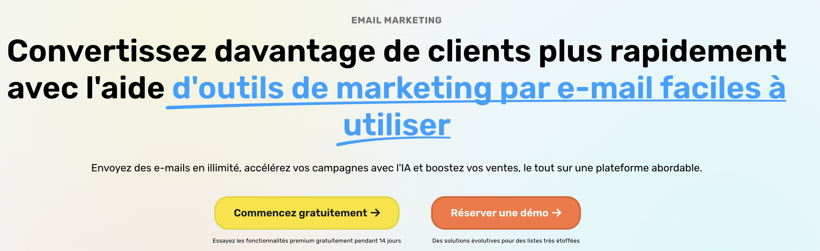 snapshot du site de GetResponse