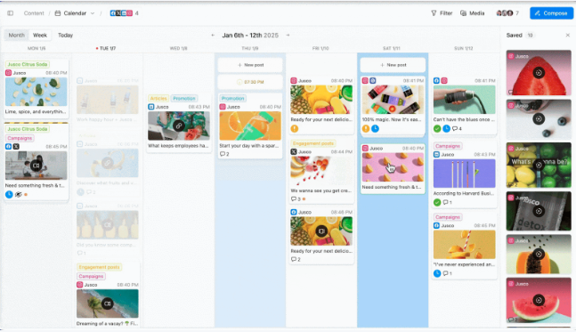 Planable's social media management tool
