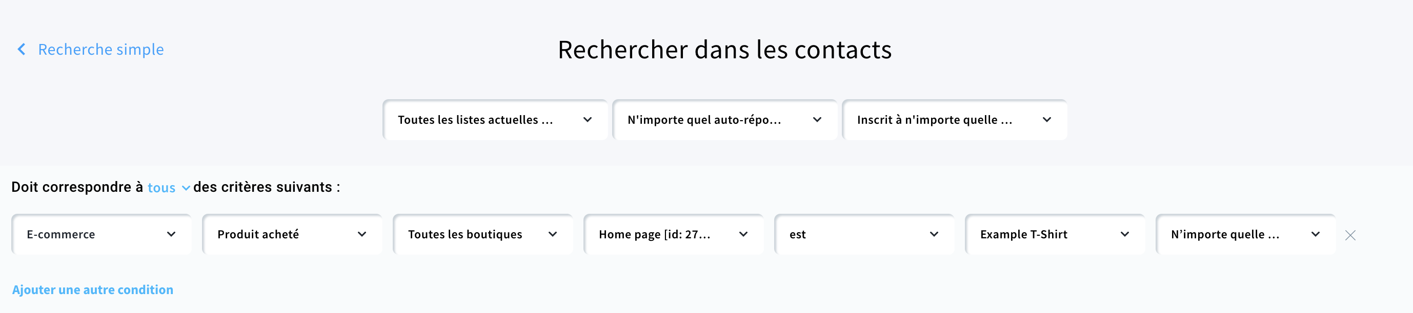 Exemples de critères de recherche