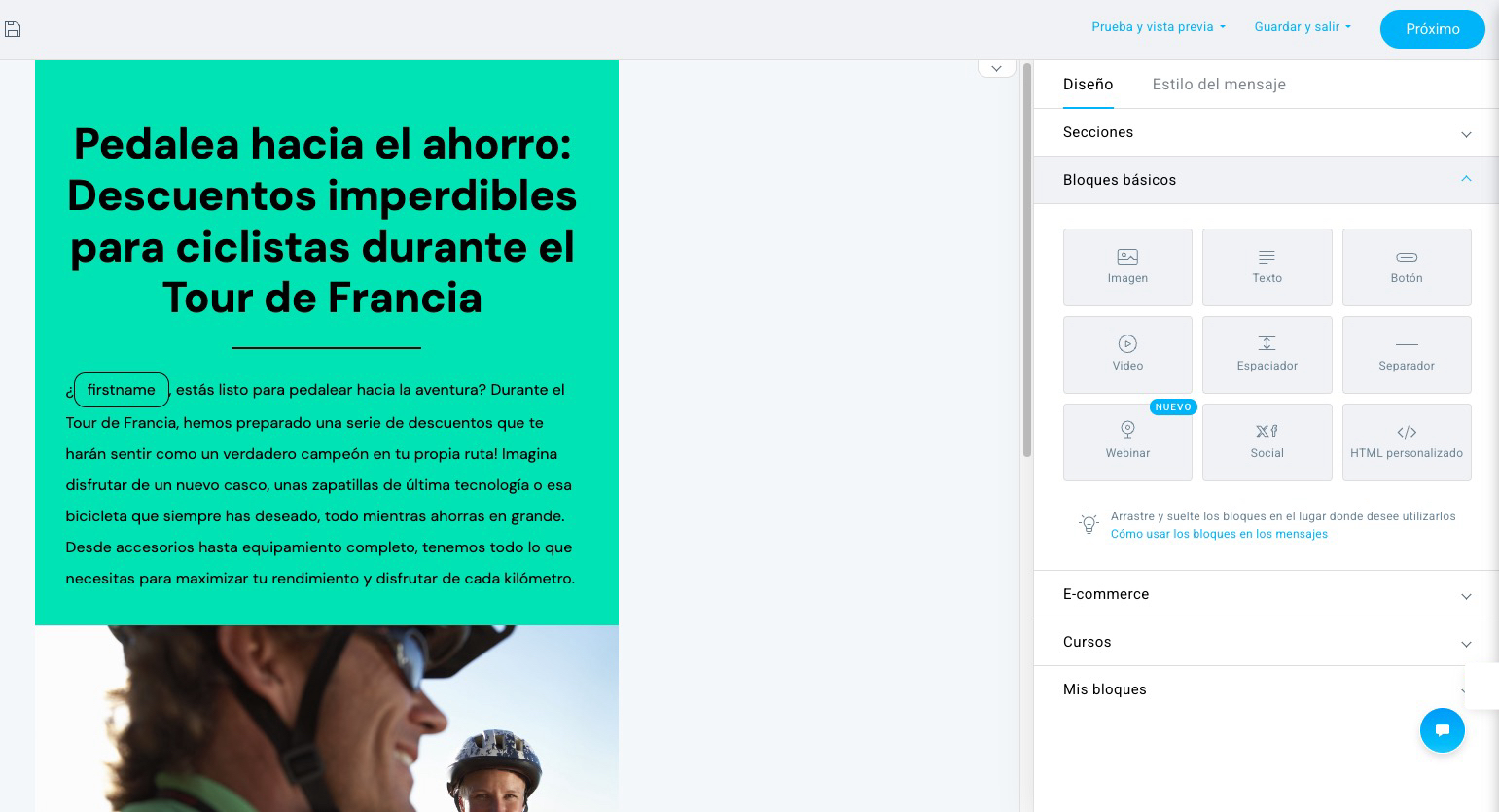 Email generado con la IA de GetResponse
