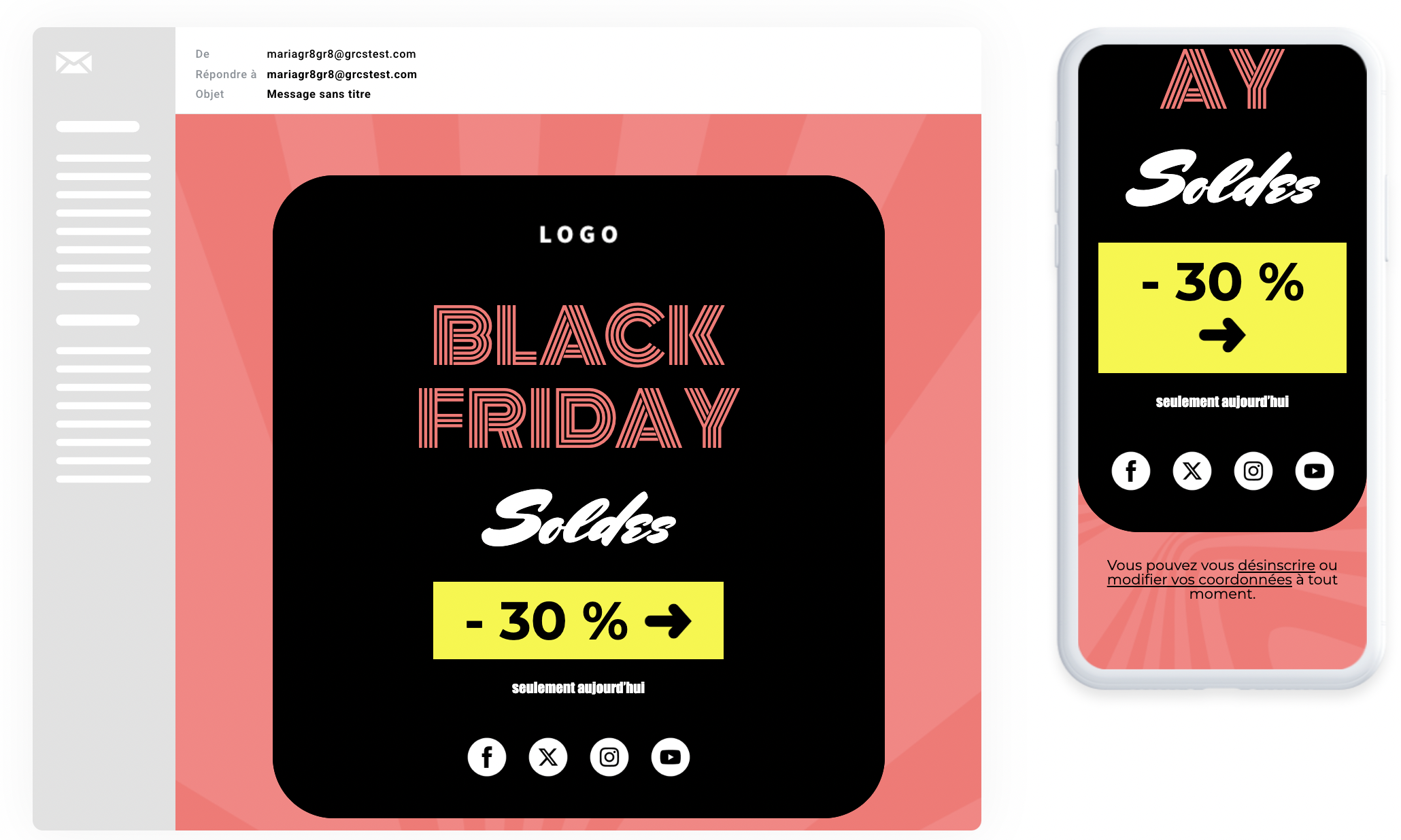 Conception d’emails pour ordinateur et mobile dans le créateur de GetResponse