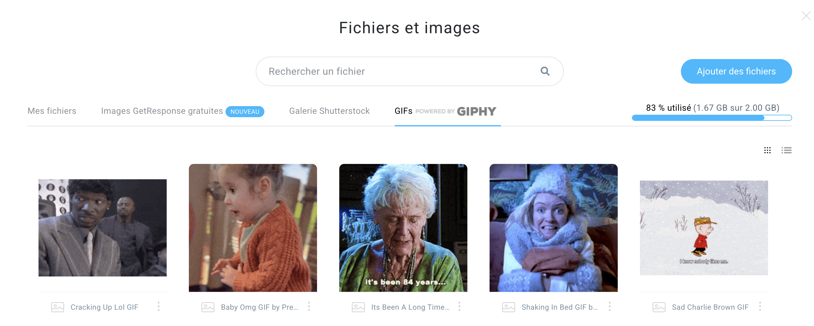 GetResponse - intégration avec GIPHY