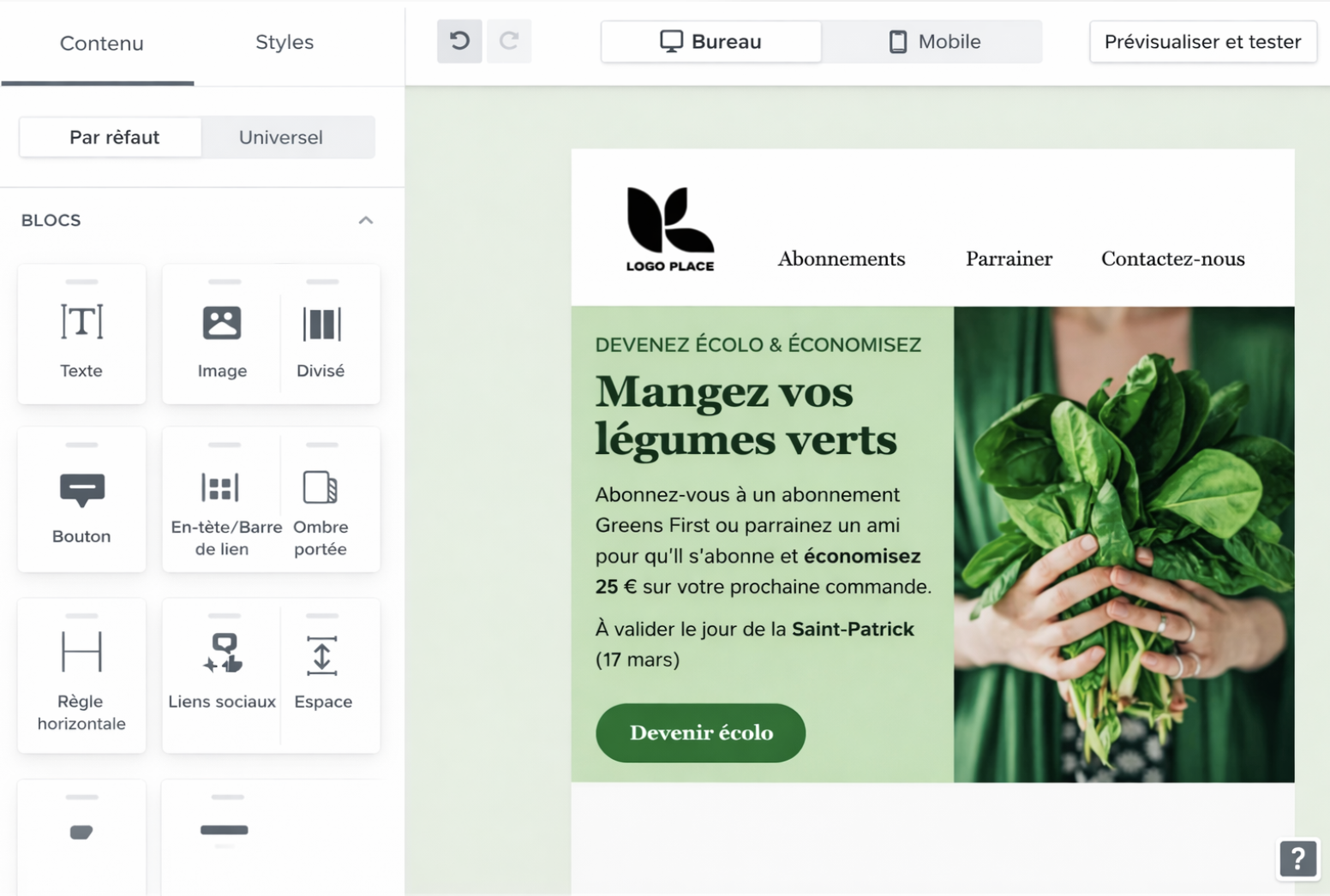 locs de texte Klaviy