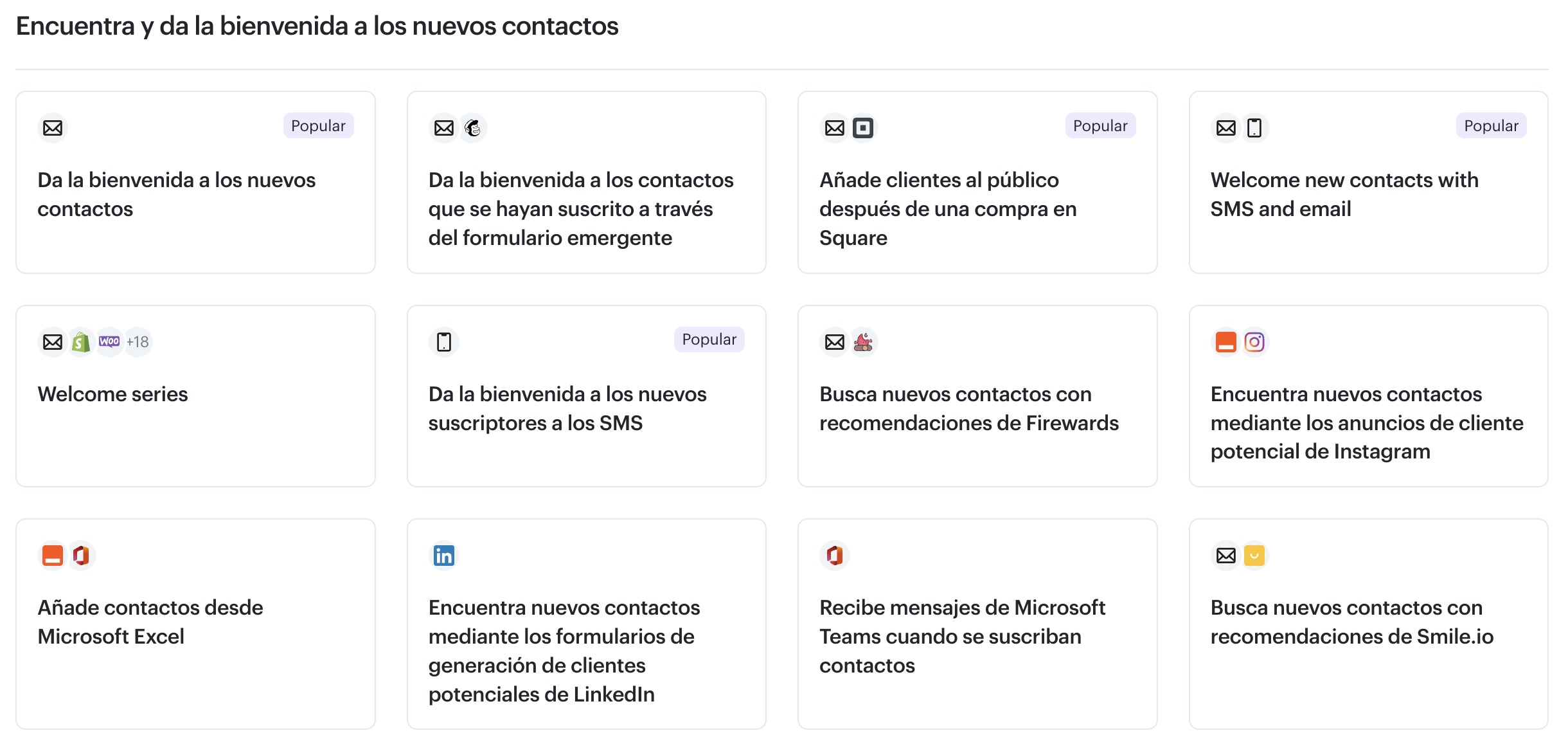 Flujo de trabajo de contactos de Mailchimp