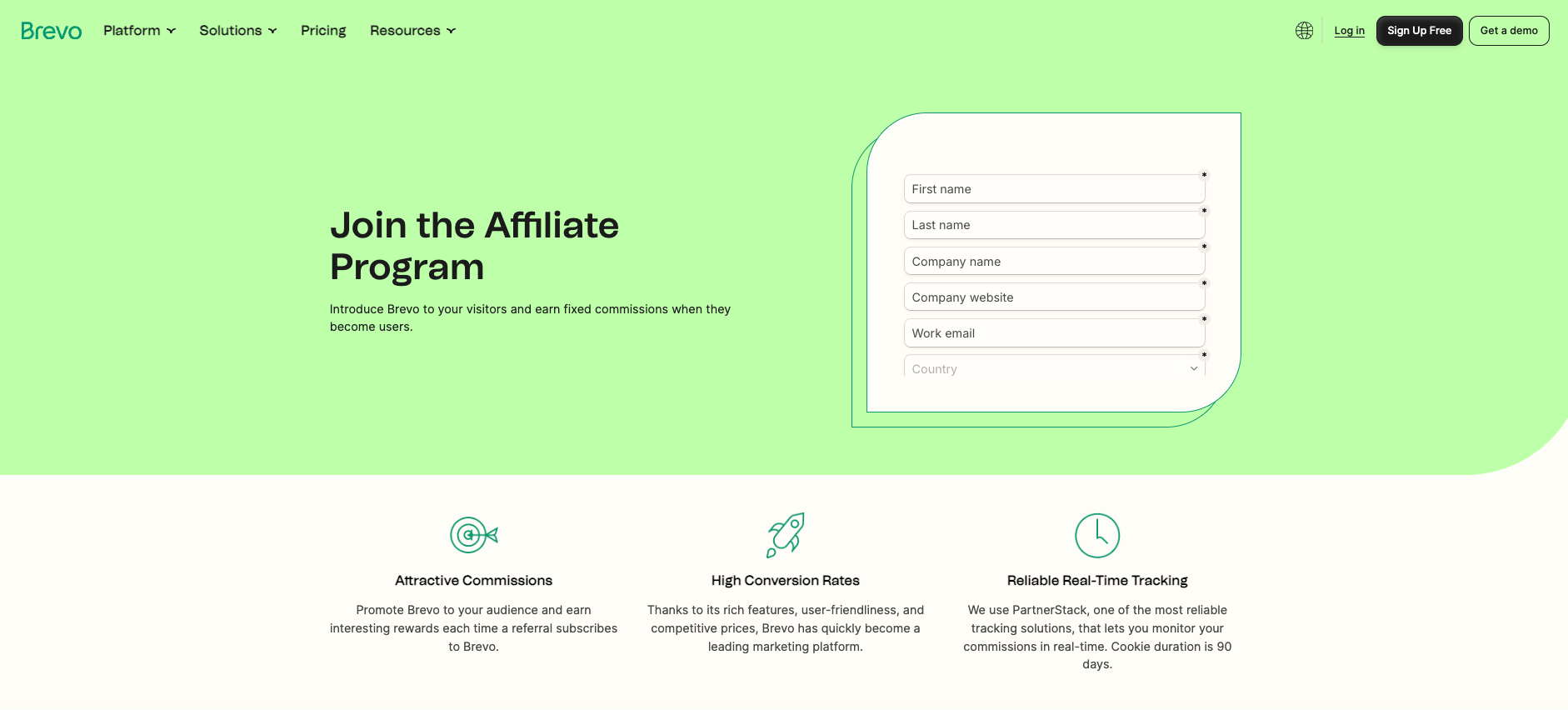 Email marketing affiliate program from Brevo.
