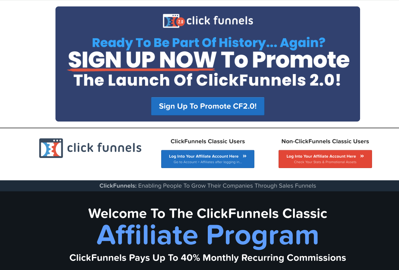 ClickFunnels affiliate program details.