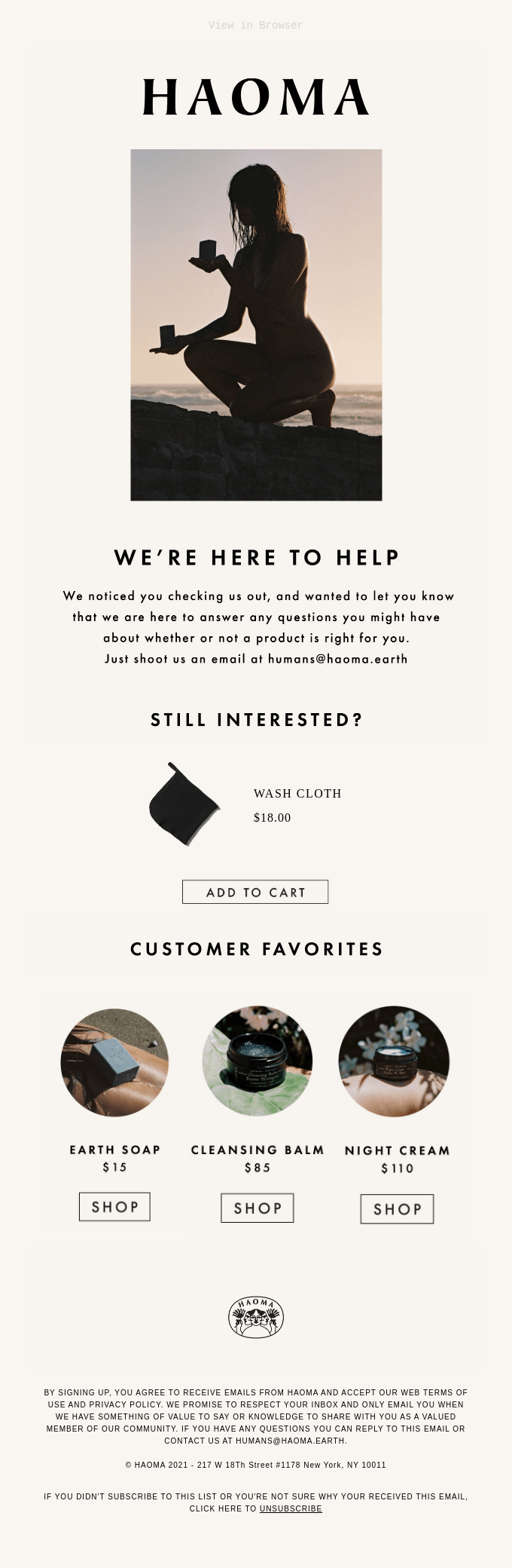 Haoma browse abandonment campaigns