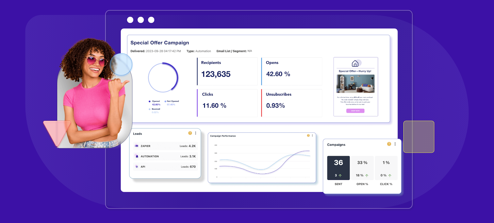 Moosend's email marketing software