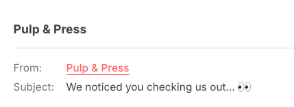 Pul & Press cheerful email subject
