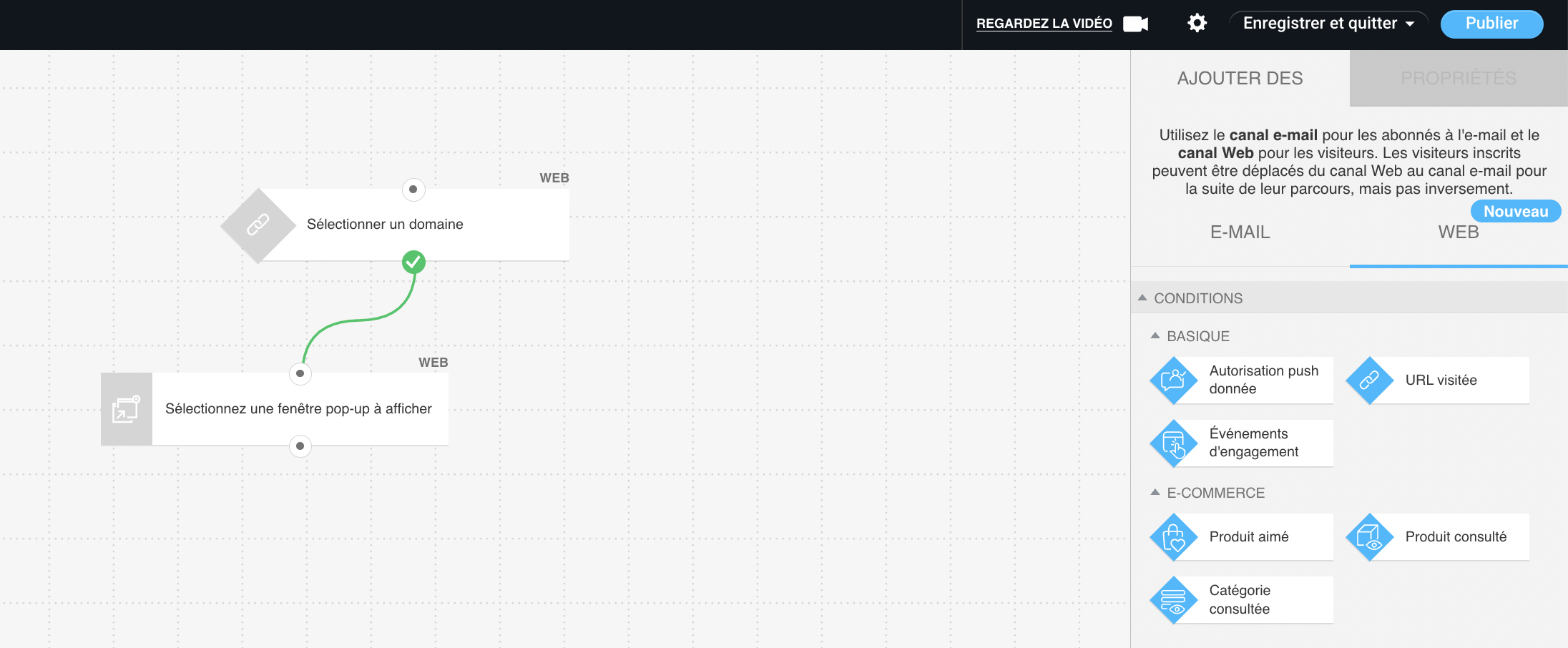 Exemple de pop-up d’automatisation web personnalisée montrant des messages ciblés en fonction du comportement de l’utilisateur et du contexte de la page.