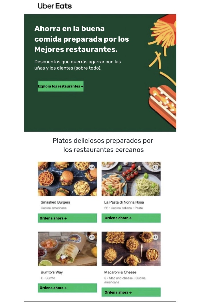Ejemplo de newsletter con tema de restauración