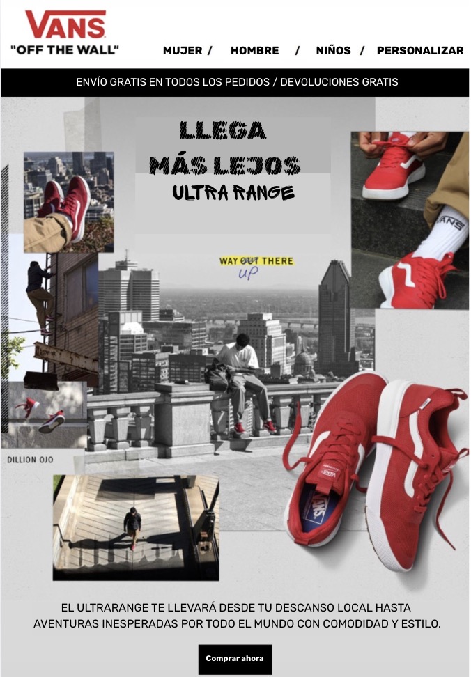 Ejemplo de newsletter para ropa