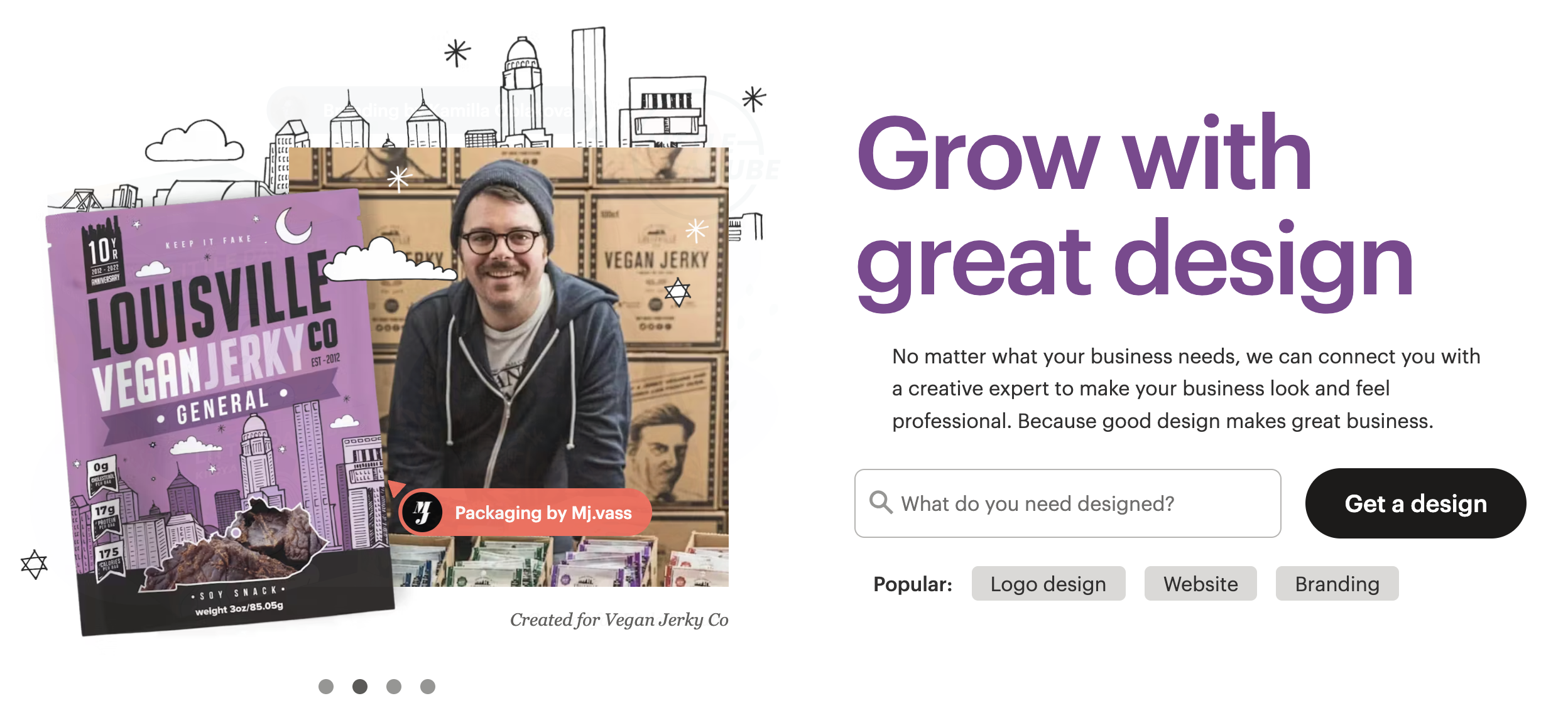 Page d'accueil de 99 Designs