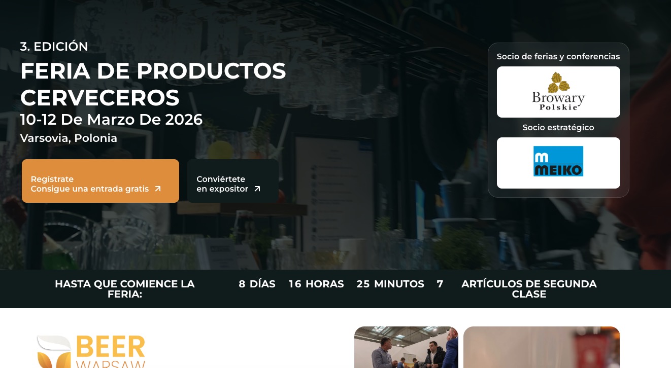 Landing page independiente para Warsaw Expo