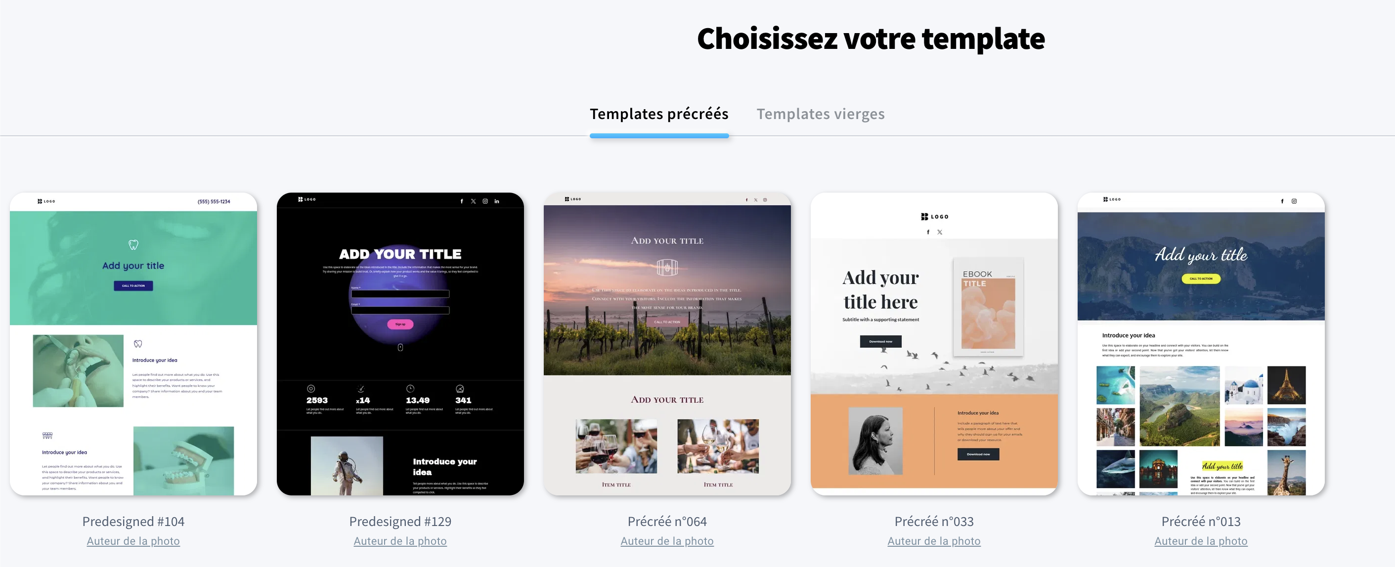 Galerie de modèles de landing pages de GetResponse