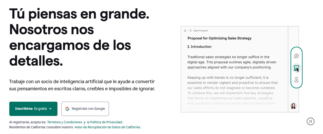 programa de inteligencia artificial Grammarly