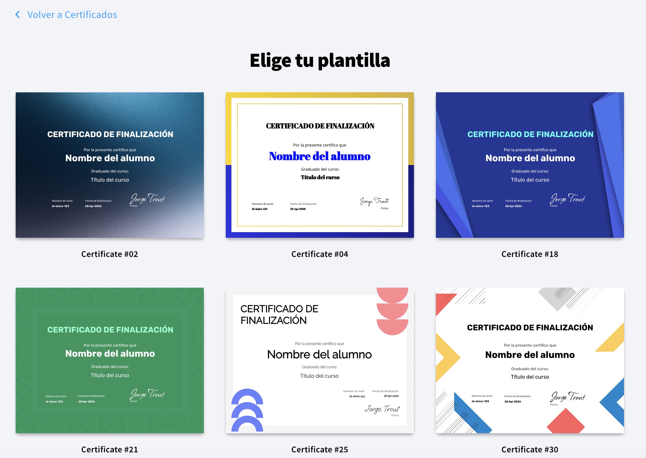 Certificados de Cursos en GetResponse
