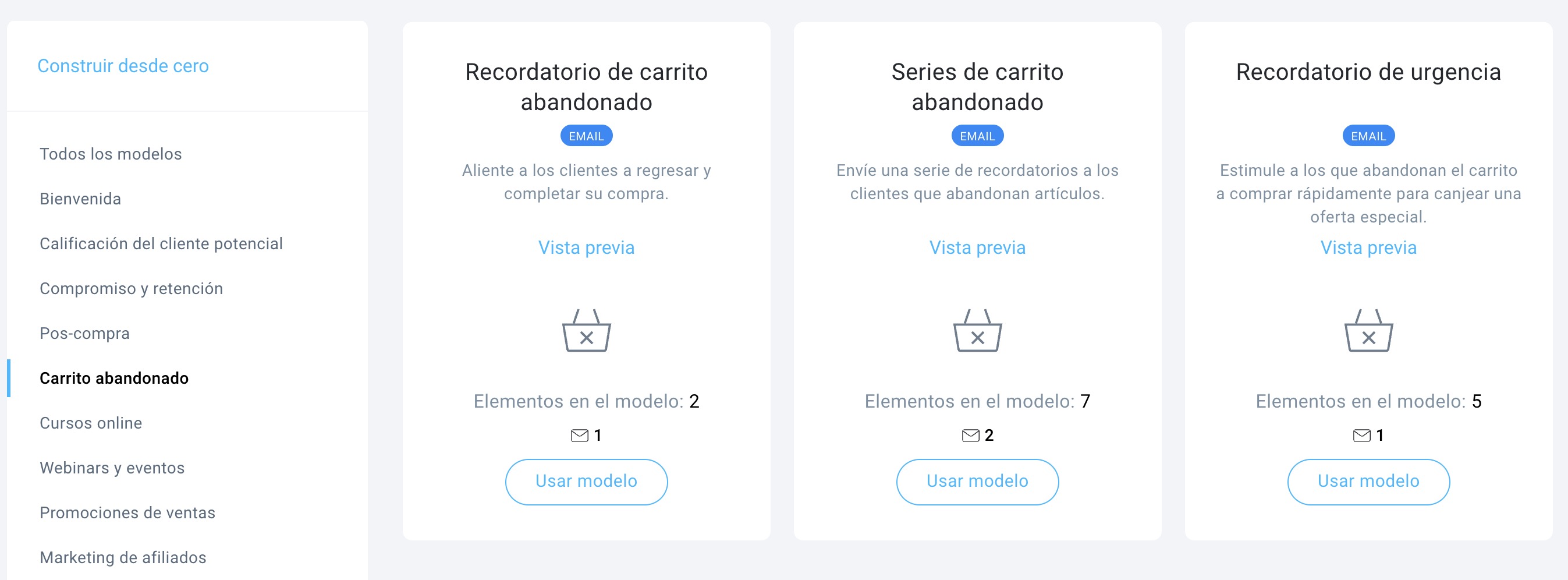 Panel de personalización de GetResponse que muestra el seguimiento del comportamiento de los clientes y la configuración automatizada de recomendaciones de productos