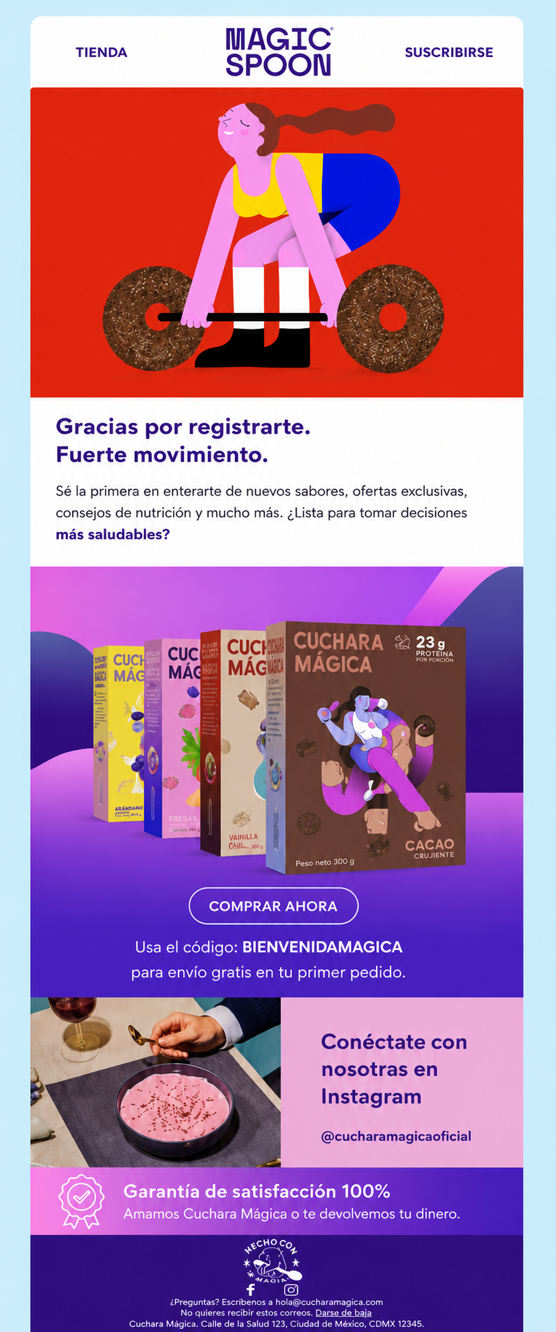Ejemplo de correo electrónico de bienvenida de Magic Spoon.