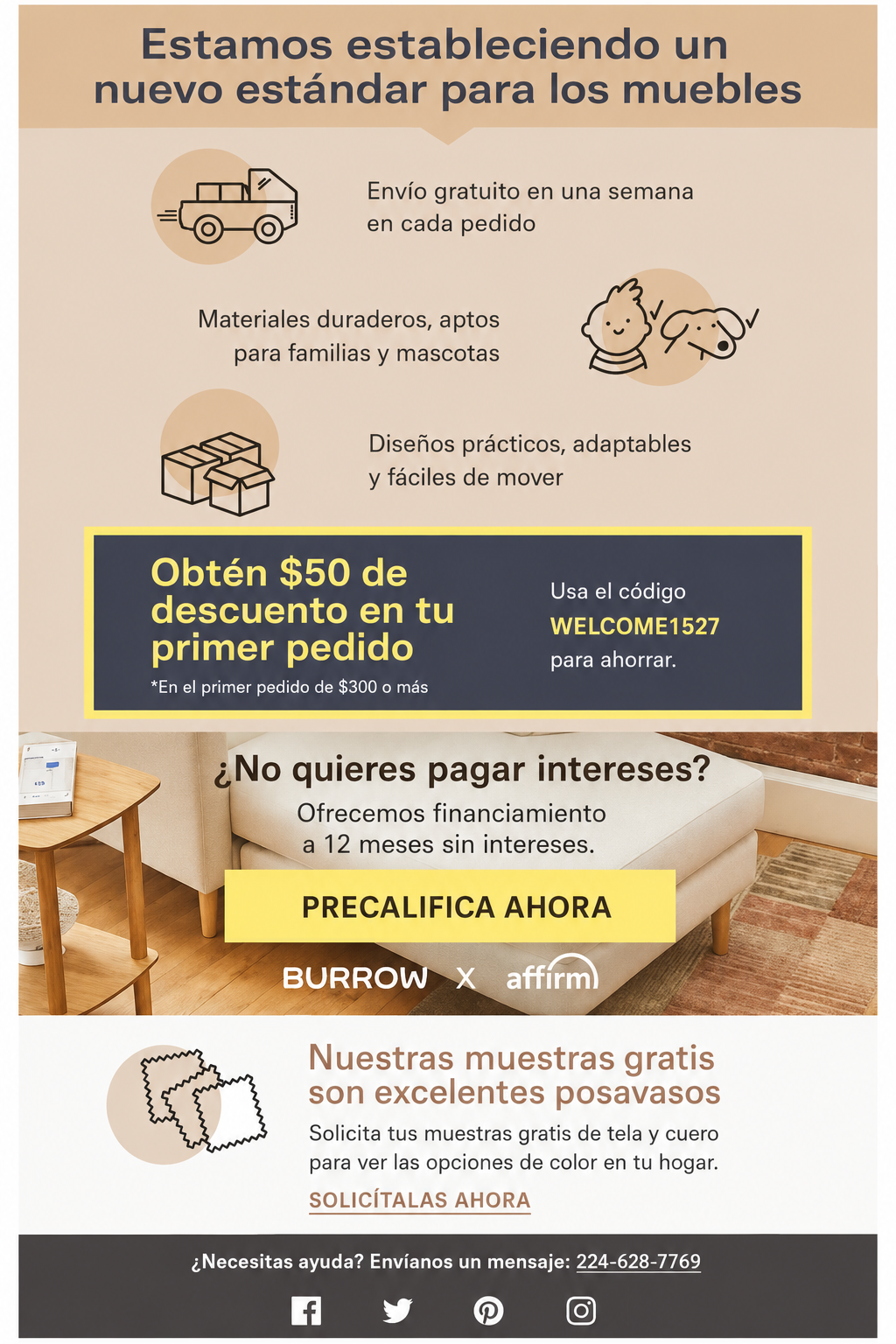 Ejemplo de correo electrónico de bienvenida de Burrow: parte tres, añadiendo una forma más simple y económica de compra.