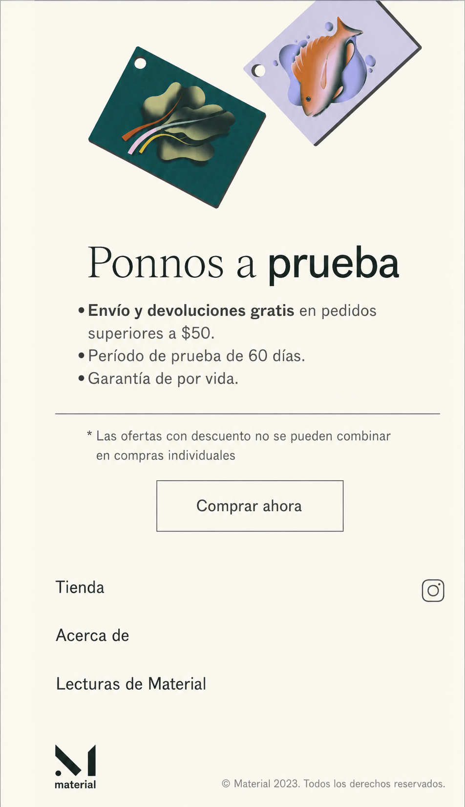 Material que destaca los beneficios de su oferta.