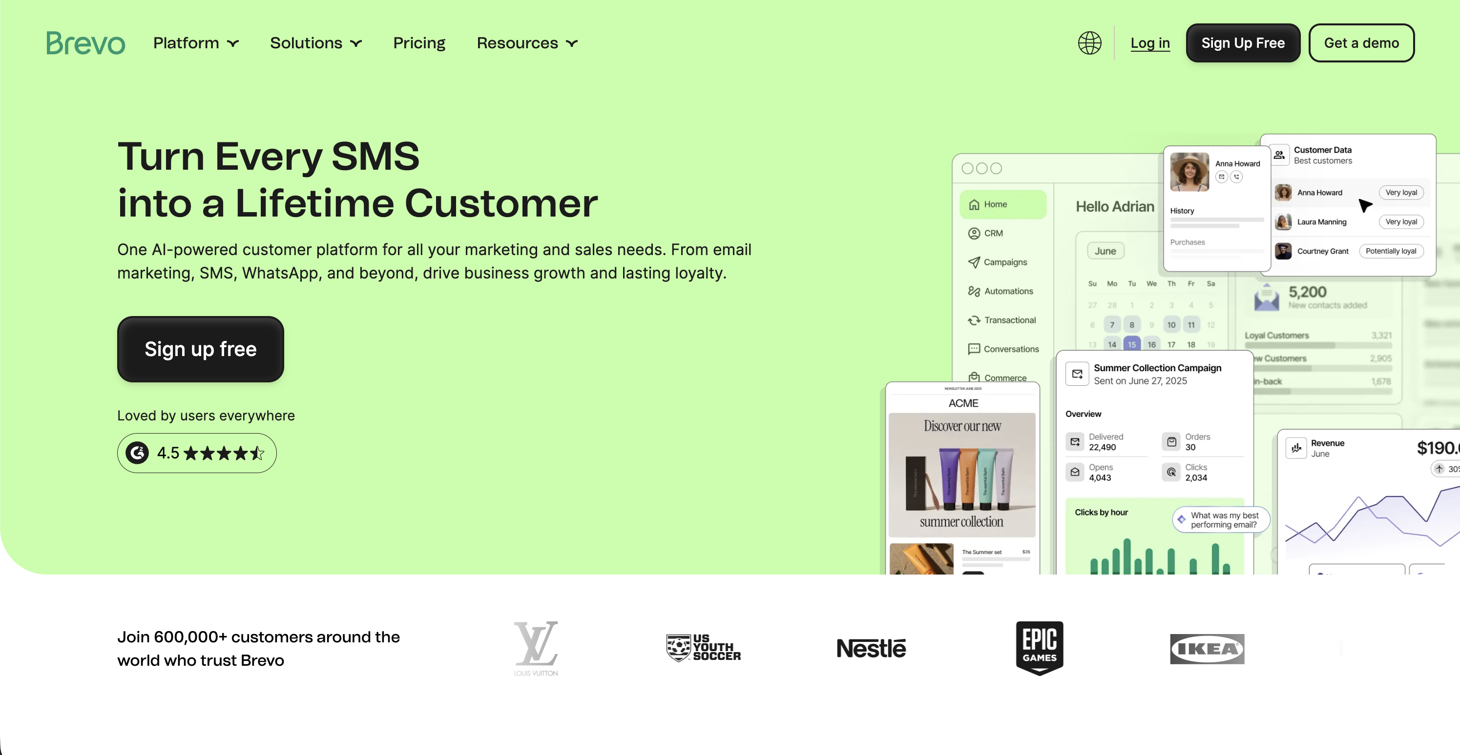 Brevo's homepage