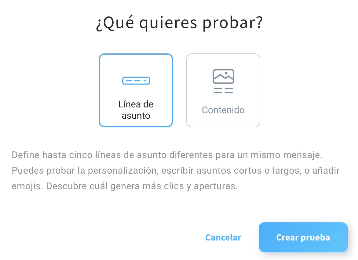 Opciones para analizar los resultados de pruebas A/B utilizando diferentes variaciones de líneas de asunto y contenido con GetResponse