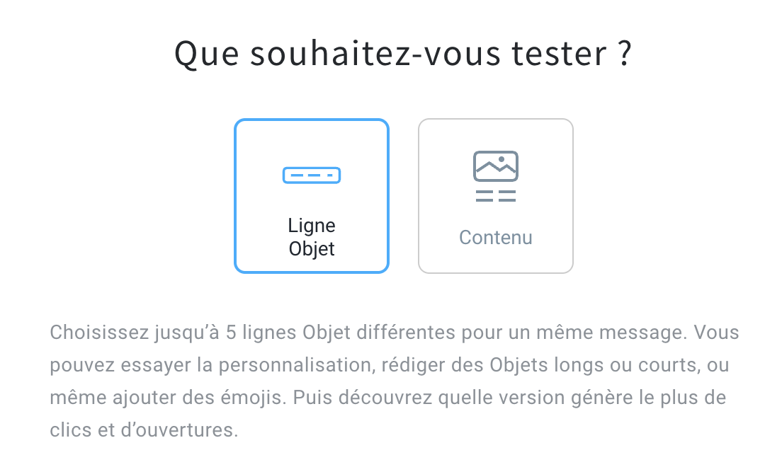 Options de test A/B en utilisant différentes variantes de l’objet et du contenu avec GetResponse.