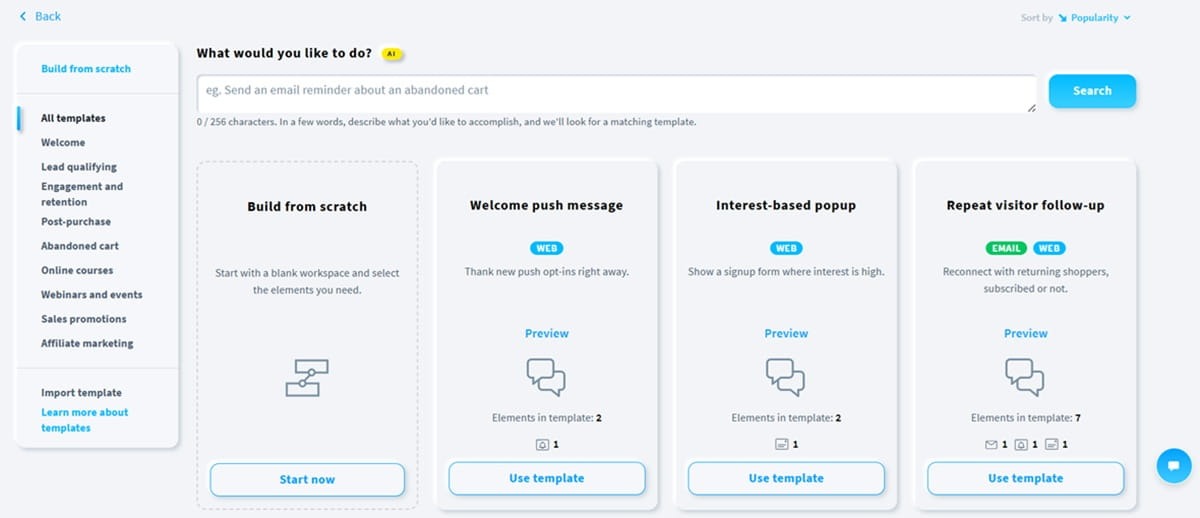 Visual drag-and-drop automation workflow builder for email marketing campaigns.