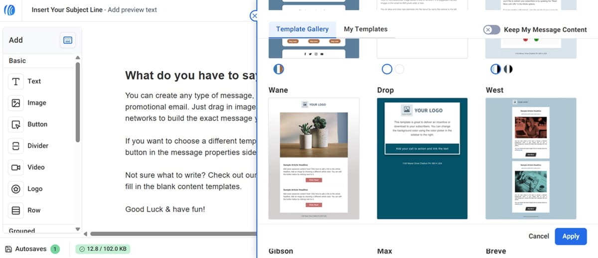 Aweber's email marketing platform