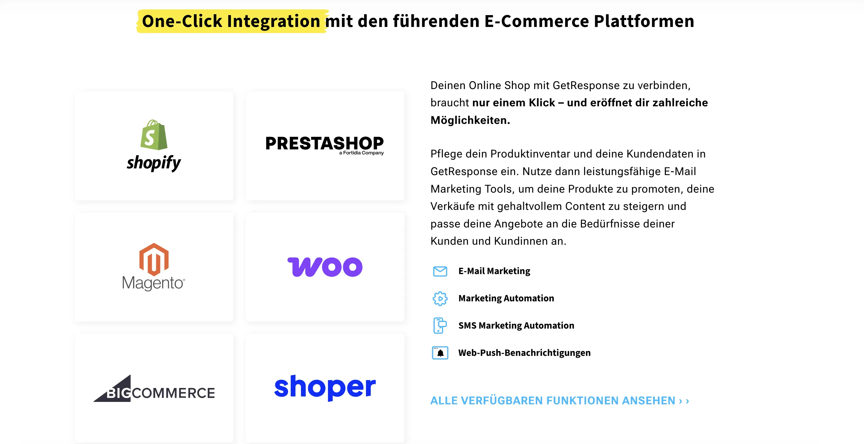 E-Commerce-Marketing für WooCommerce und Shopify