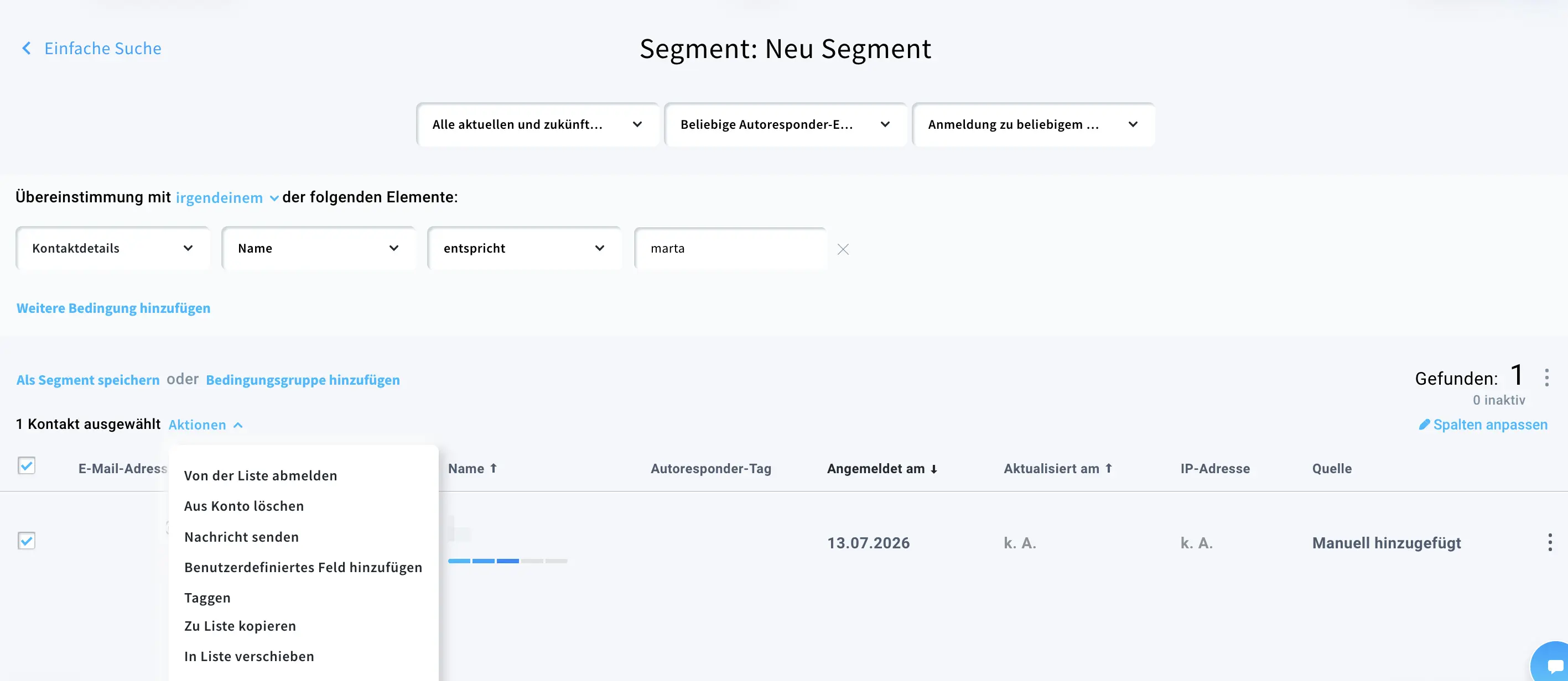 Segment GetResponse
