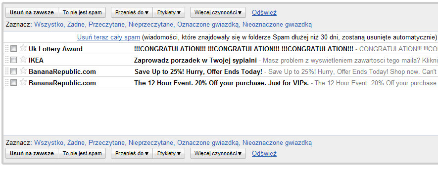 Folder SPAM Folder SPAM