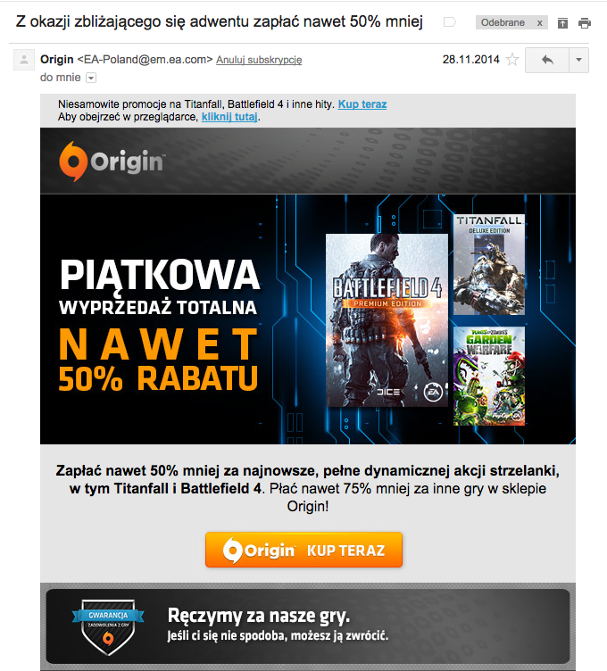 Newsletter Origin adwent