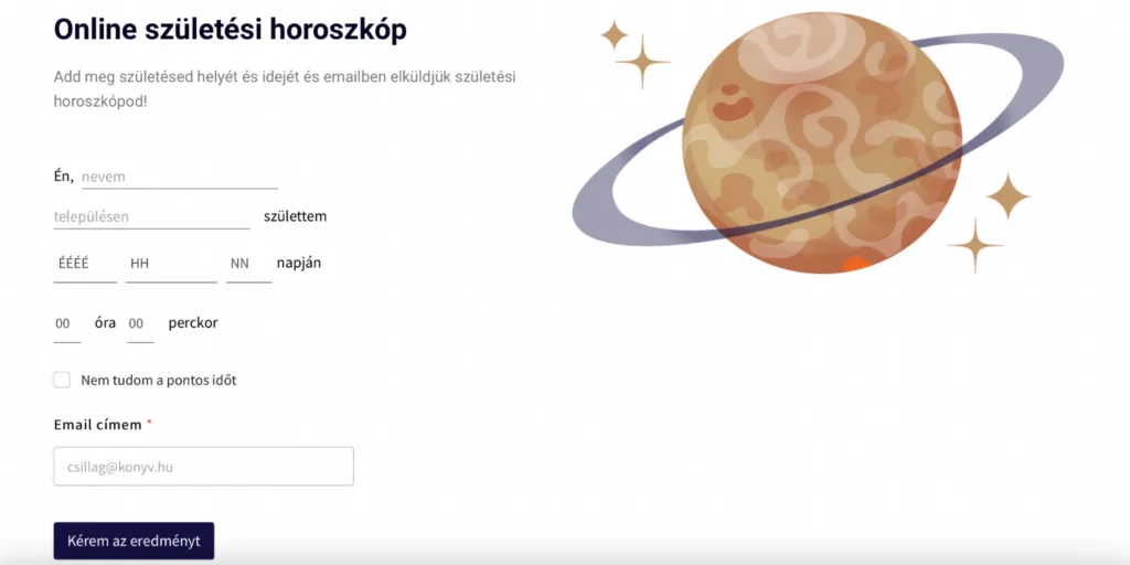 Csillagkönyv Lead Magnet - Natal Chart