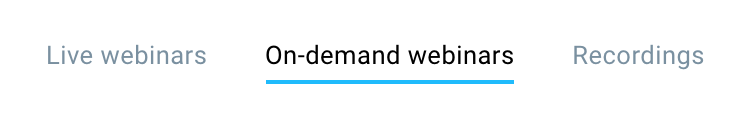 On-demands webinars tab in GetResponse.