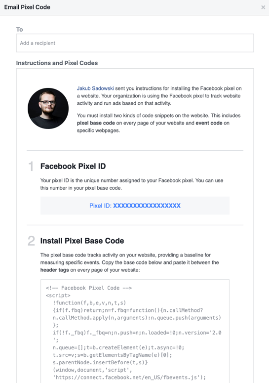 Installing Facebook Pixel Base Code.