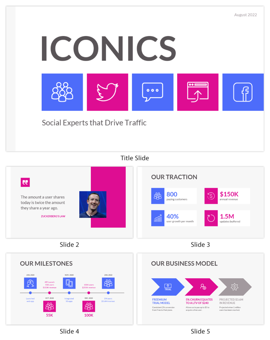 What contrasting colors look like in slides. Source: Venngage.