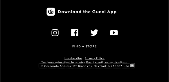 Email footer promoting the brand's app.