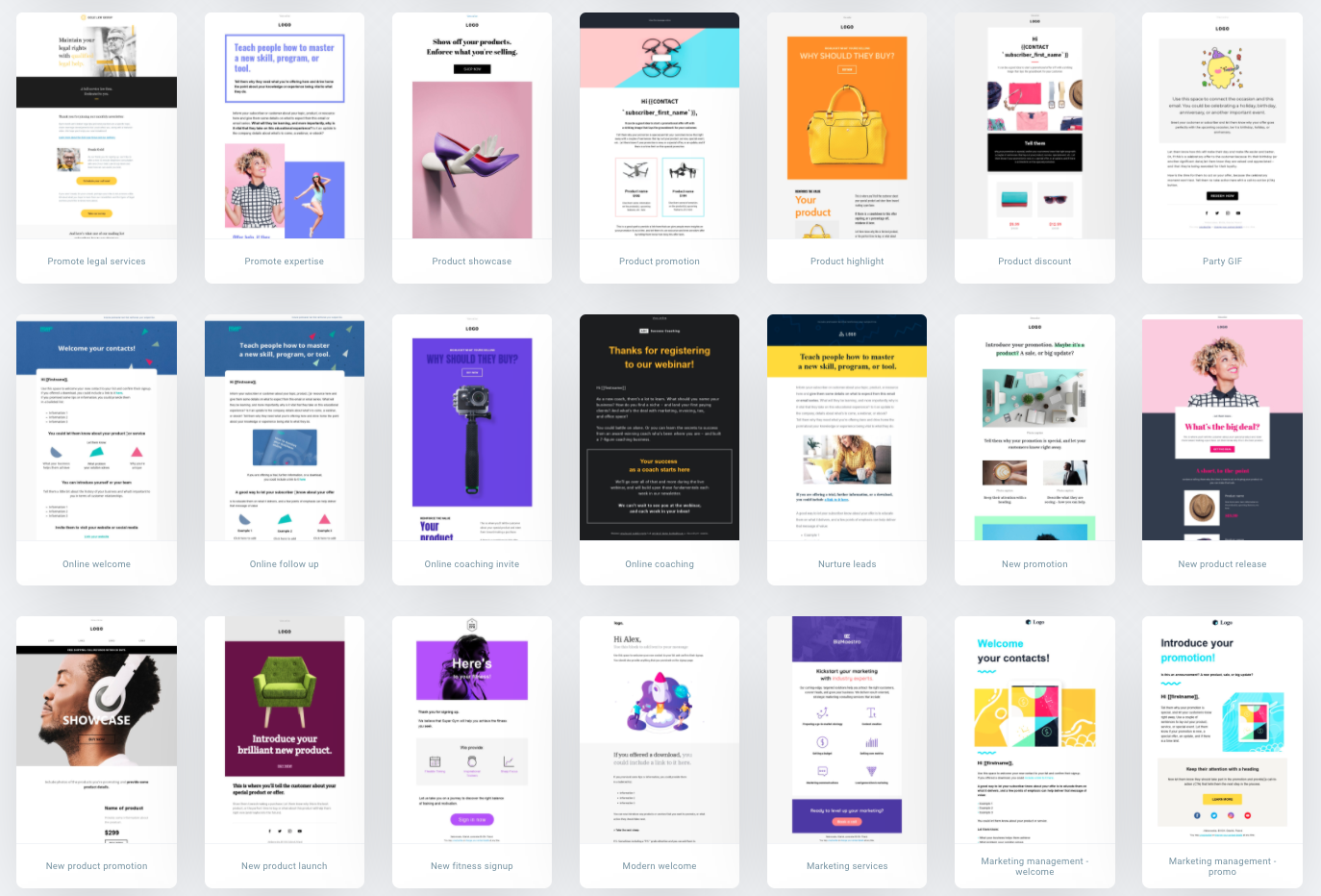 GetResponse’s email marketing template library filled with free email templates. 