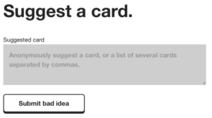 кнопка призыва к действию в рекламном тексте Cards Against Humanity