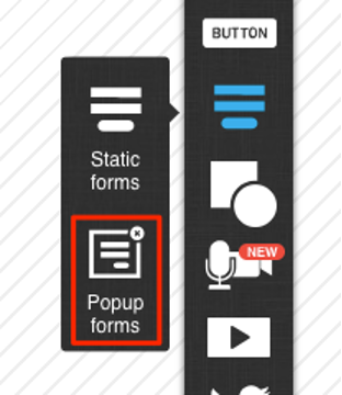 Select popup forms in the Landing Page Creator.