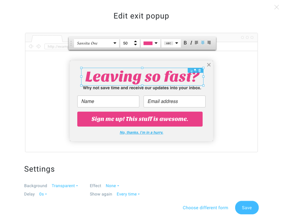 Editing webforms inside GetResponse.