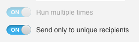 Option to send to unique recipients is enabled